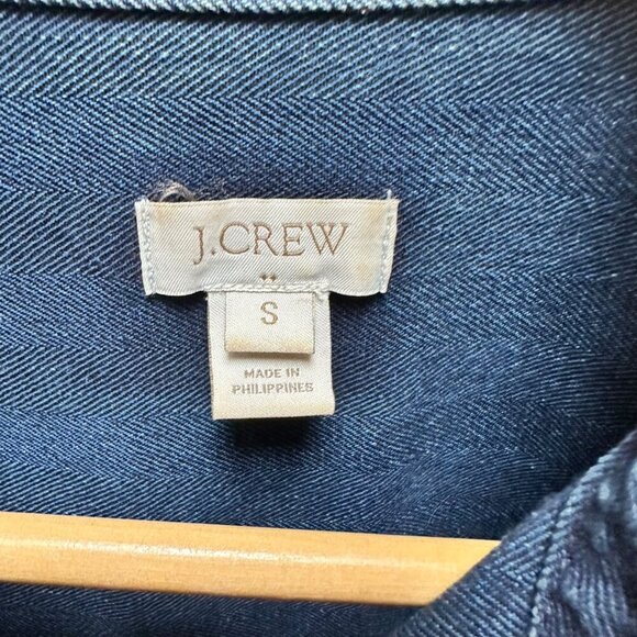 J.Crew 4 Pocket Blue Denim Button-Up Jacket Neutral Boho Classic Preppy Size S - Picture 7 of 8